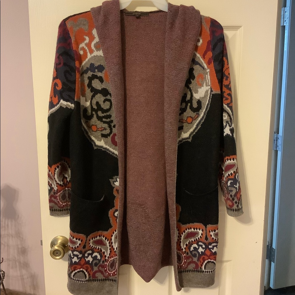 Colorful cardigan with hood